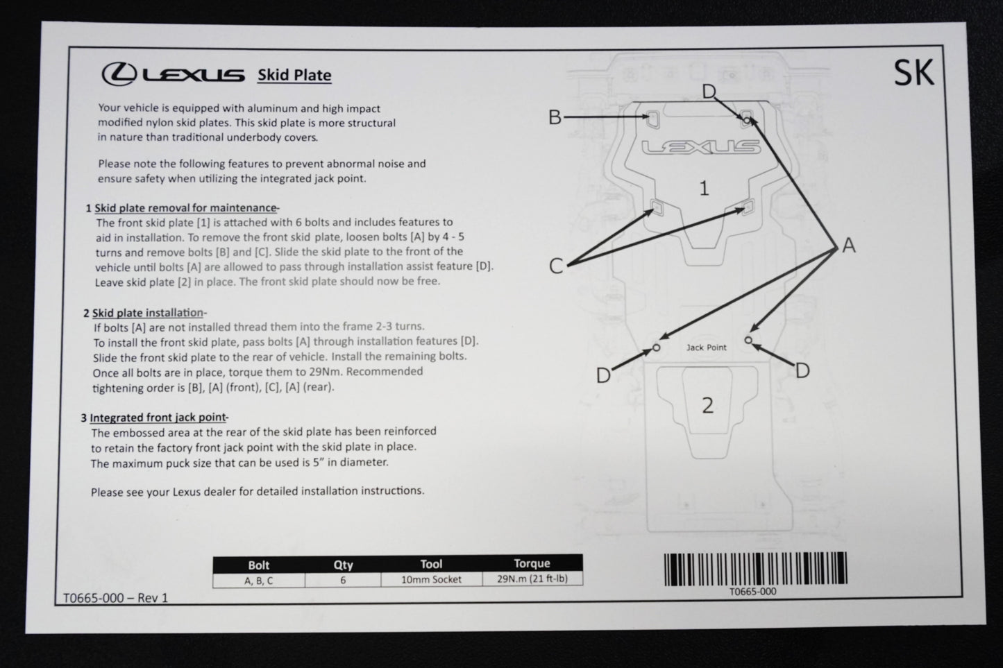 Genuine Lexus | Front Skid Plate