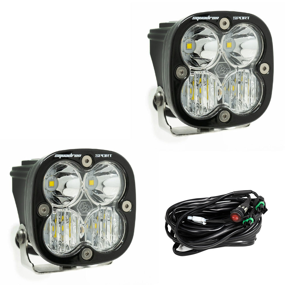 Baja Designs | Squadron Sport Black LED Auxiliary Light Pod Pair - Universal