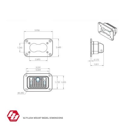 Baja Designs | S2 Black Flush Mount Bezel Kit - Universal