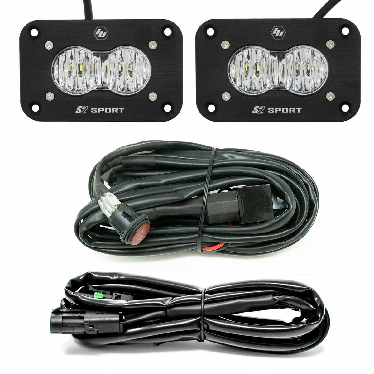 Baja Designs | S2 Sport Black (FLUSH MOUNT) LED Light Pod Reverse Kit - Universal